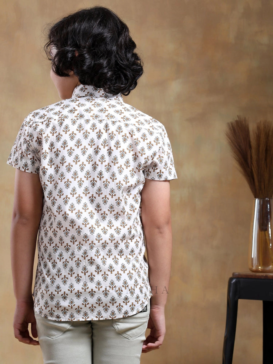 BACHPAN CHANDAN COTTON HAND BLOCK SHIRT - Pomcha Jaipur