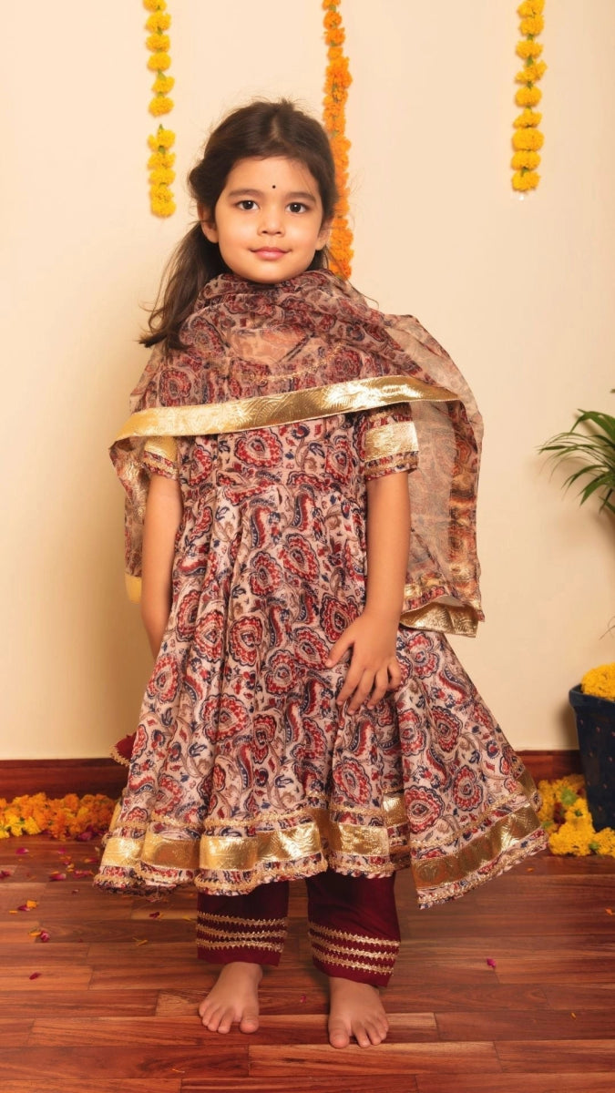 BACHPAN GULBAGH ORGANZA ANARKALI SET - Pomcha Jaipur
