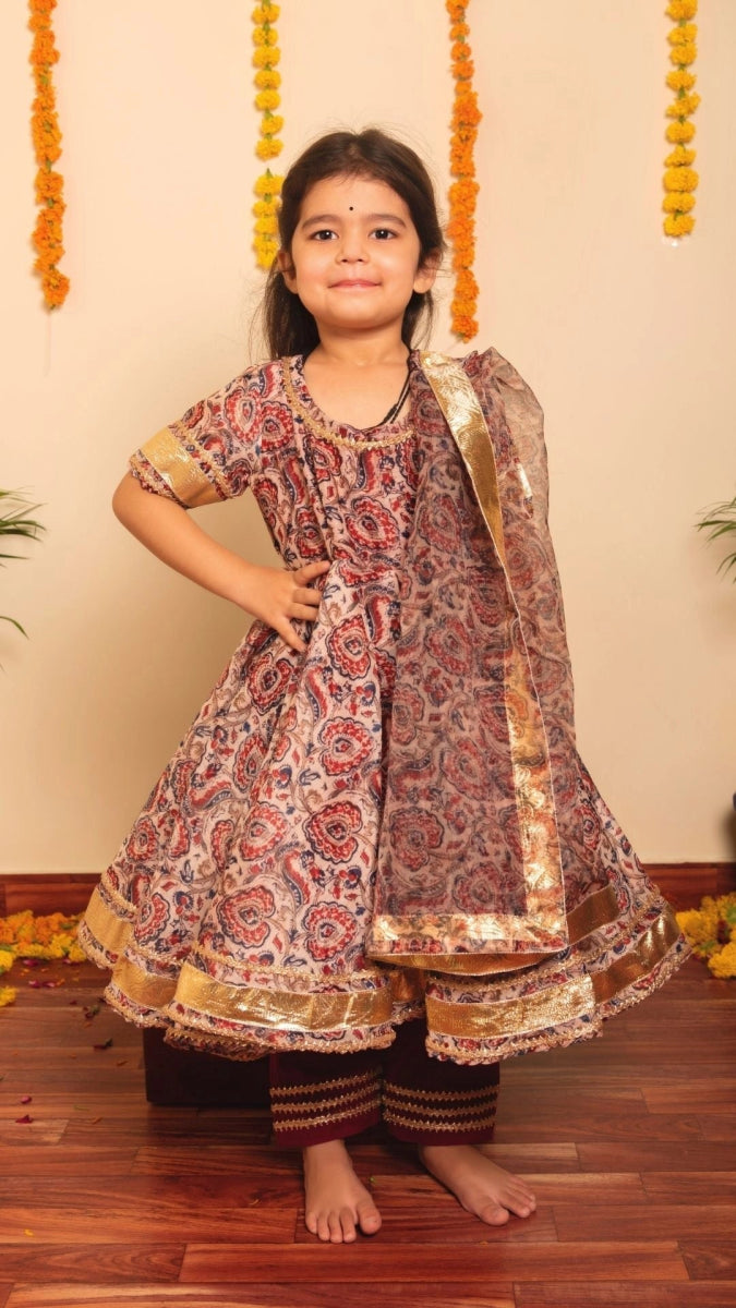 BACHPAN GULBAGH ORGANZA ANARKALI SET - Pomcha Jaipur