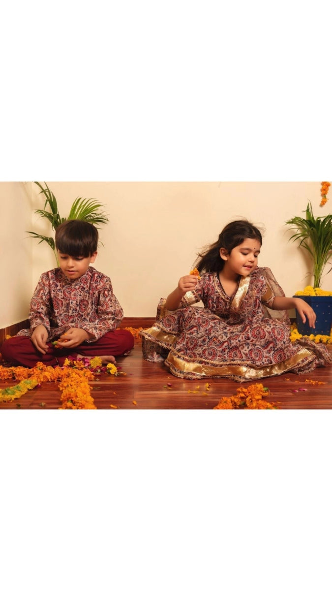BACHPAN GULBAGH ORGANZA ANARKALI SET - Pomcha Jaipur