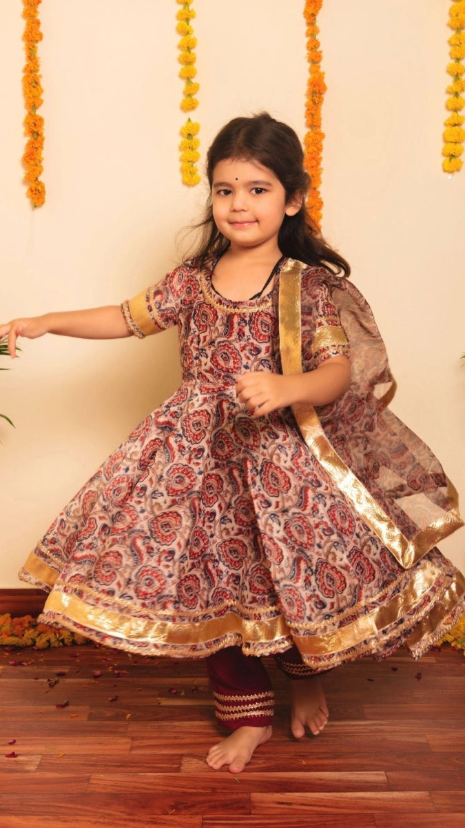 BACHPAN GULBAGH ORGANZA ANARKALI SET - Pomcha Jaipur