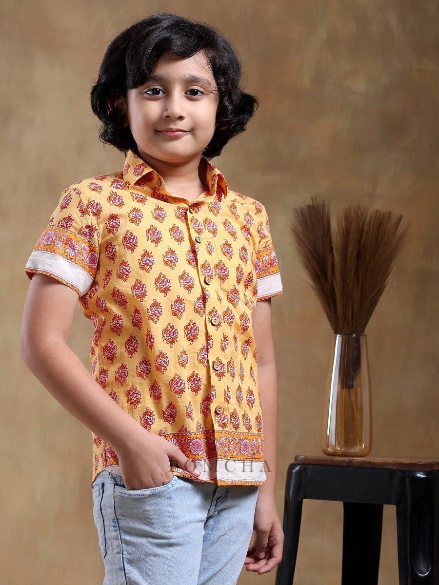 BACHPAN MOGRA COTTON HAND BLOCK SHIRT - Pomcha Jaipur