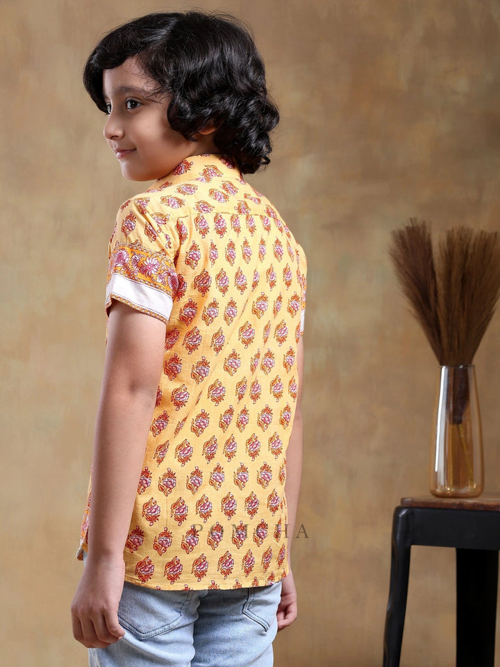 BACHPAN MOGRA COTTON HAND BLOCK SHIRT - Pomcha Jaipur