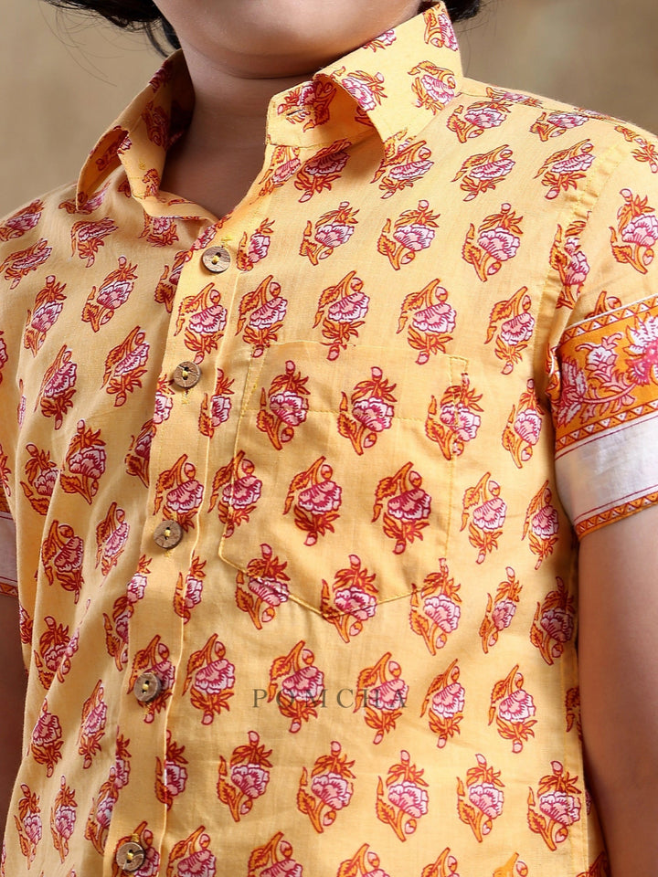BACHPAN MOGRA COTTON HAND BLOCK SHIRT - Pomcha Jaipur