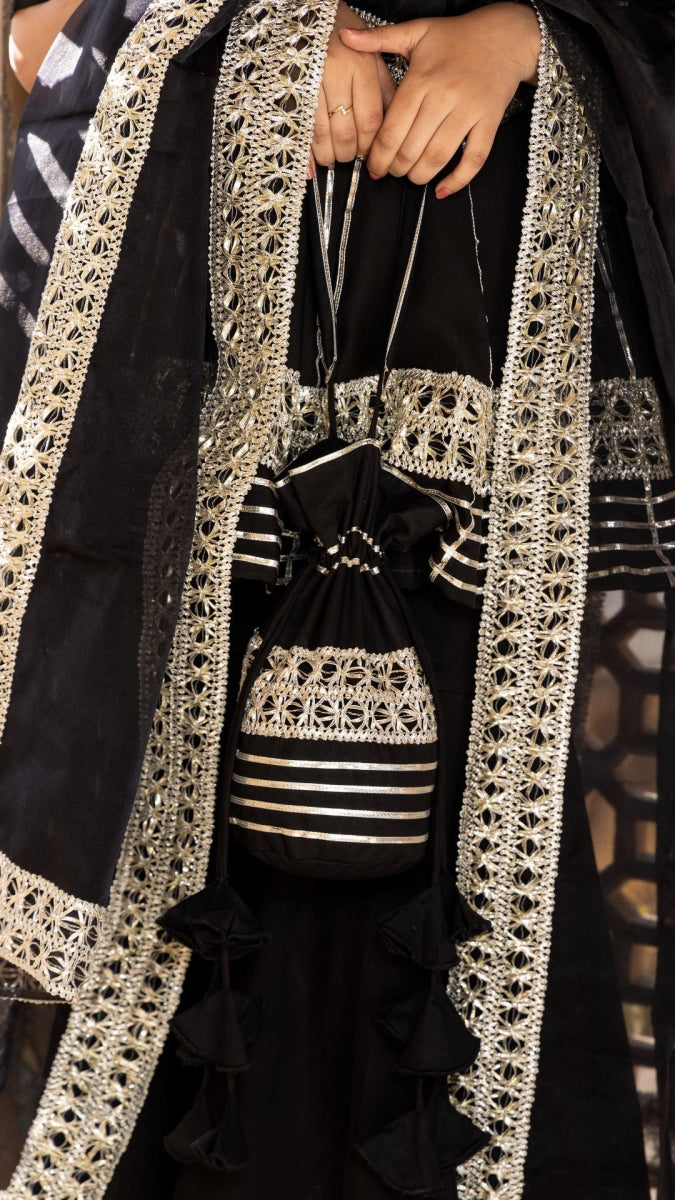 BLACK BEAUTY COTTON SHARARA SET - Pomcha Jaipur