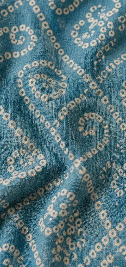 BLUE BANDHEJ COTTON FABRIC WITH TRADITIONAL PATTERNS AND SOFT COMFORTABLE - Pomcha Jaipur