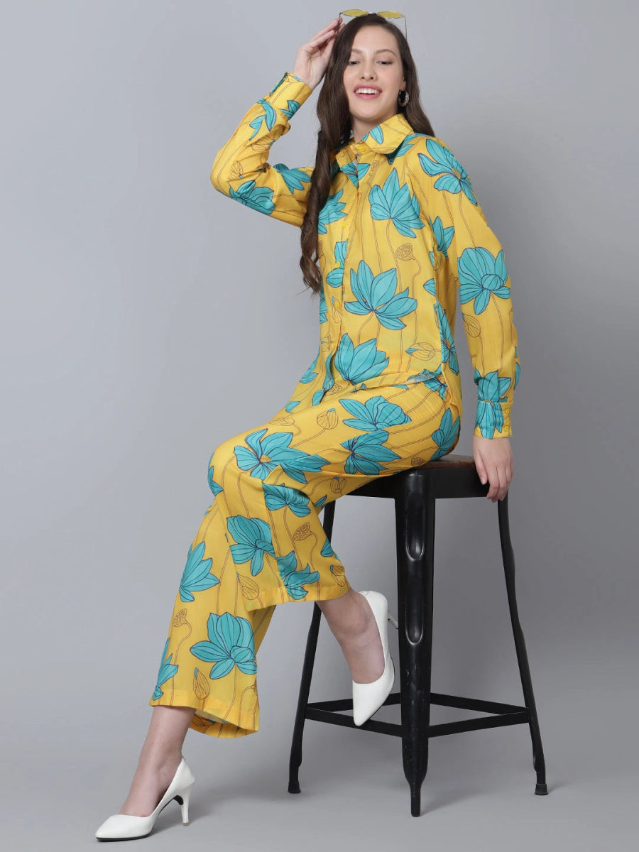 BLUE CARNATION MUSLIN CO - ORD SET - Pomcha Jaipur