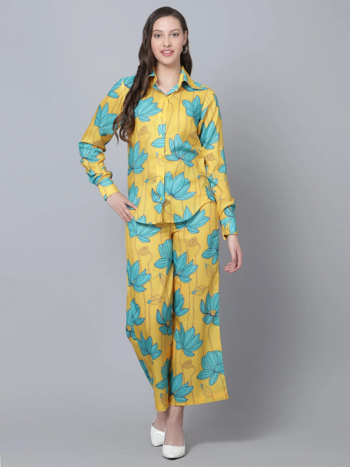 BLUE CARNATION MUSLIN CO - ORD SET - Pomcha Jaipur