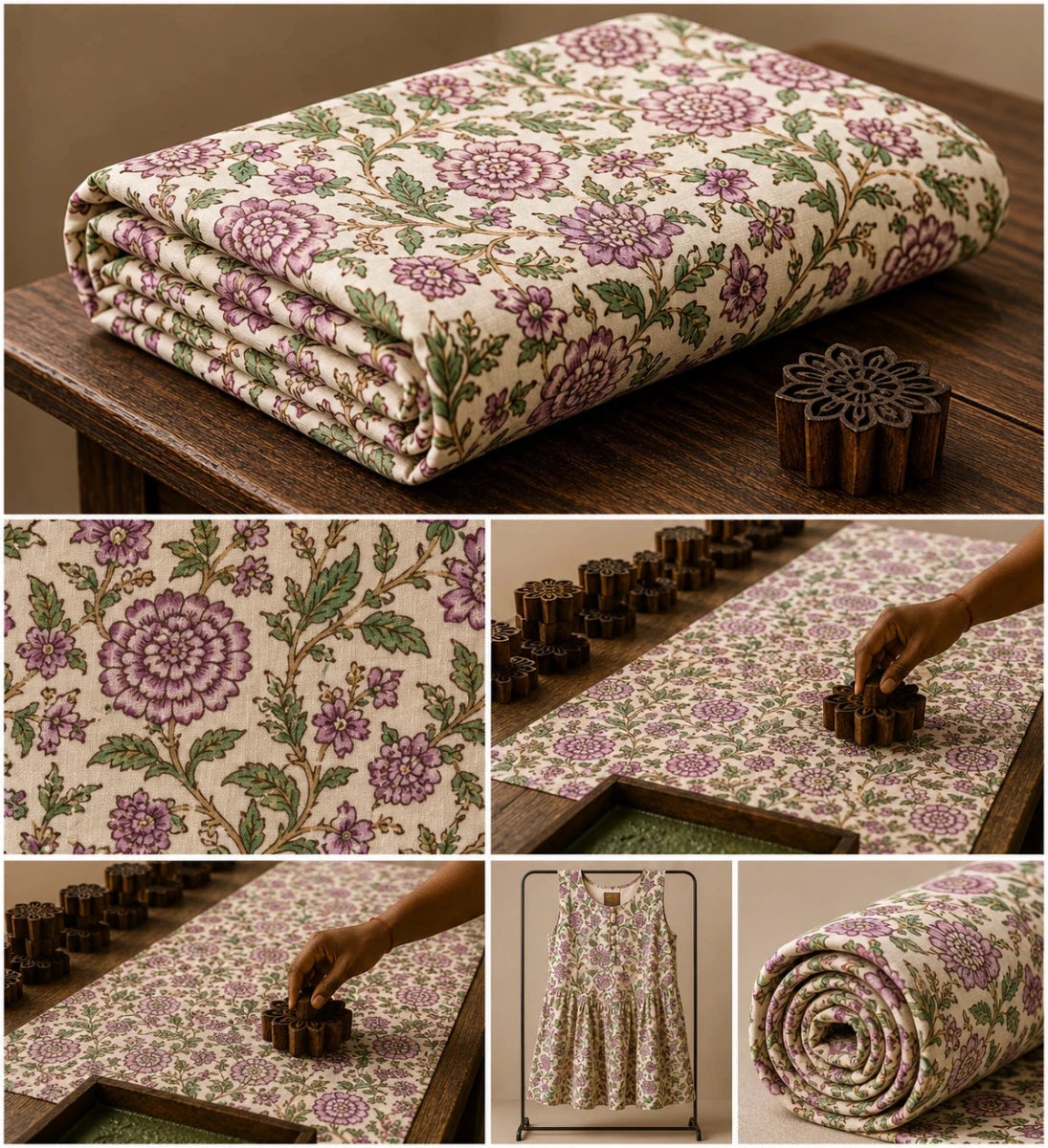BOTANICAL GARDEN PRINT COTTON FABRIC - Pomcha Jaipur