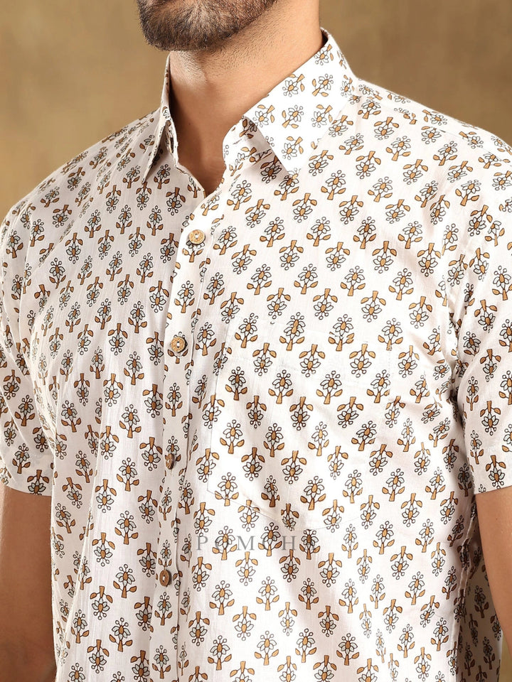 CHANDAN COTTON HAND BLOCK SHIRT - Pomcha Jaipur