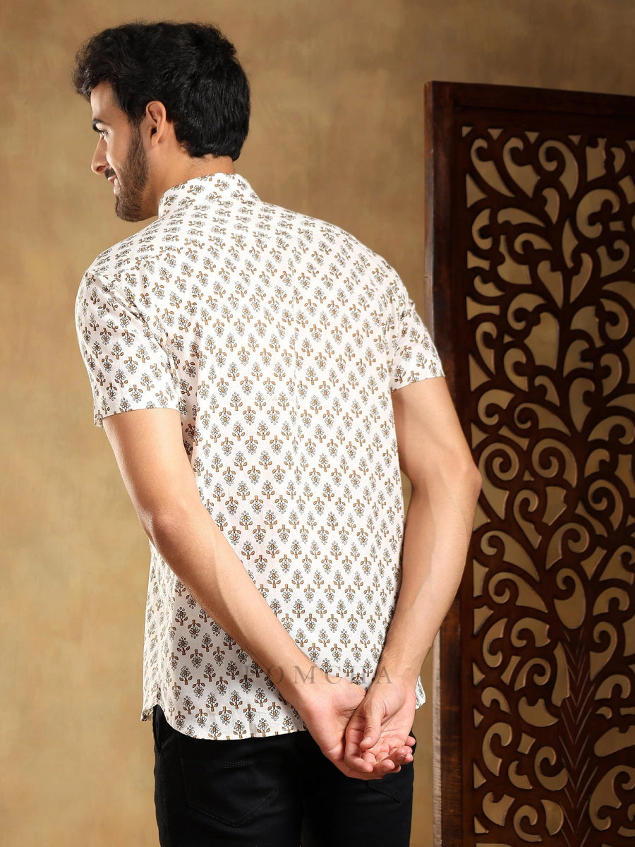 CHANDAN COTTON HAND BLOCK SHIRT - Pomcha Jaipur