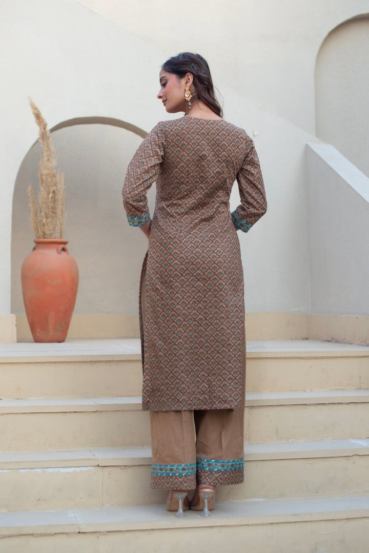 CHHIPA BAZAR SITA COTTON HAND BLOCK SUIT SET WITH COTTON DUPATTA - Pomcha Jaipur