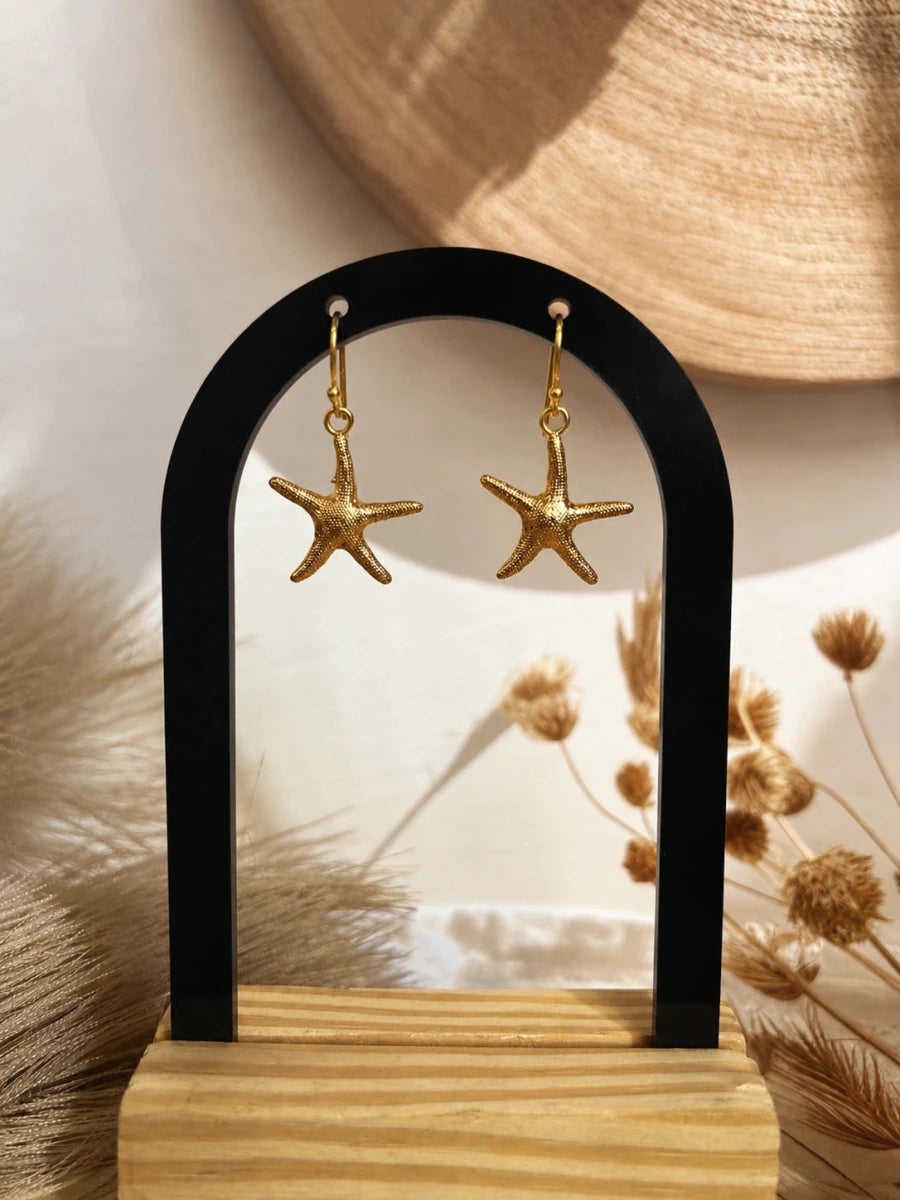 CLASSIC GOLDEN STAR EARRINGS - Pomcha Jaipur