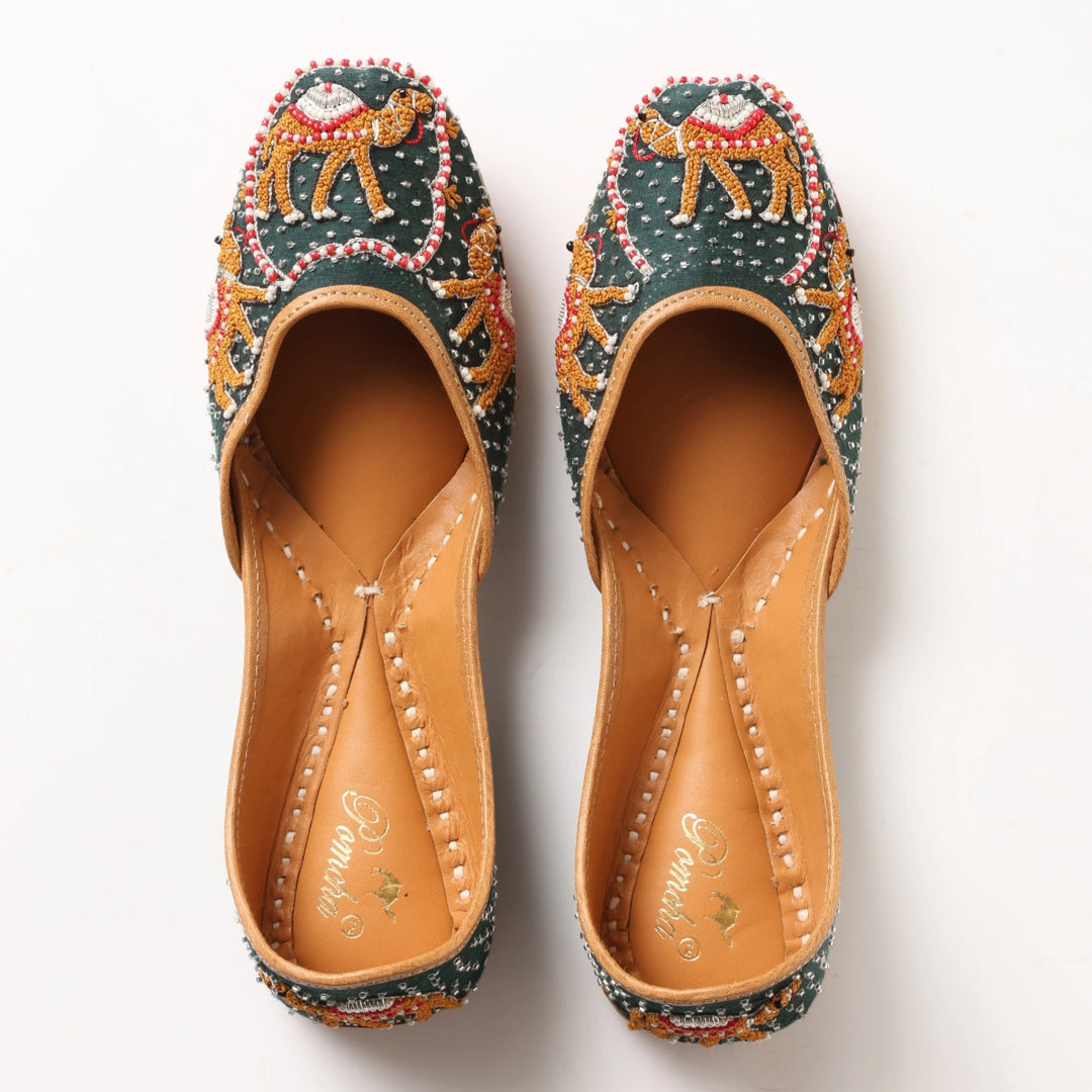 DESERT WALK GREEN MOJARI - Pomcha Jaipur