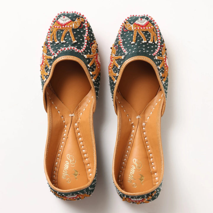 DESERT WALK GREEN MOJARI - Pomcha Jaipur