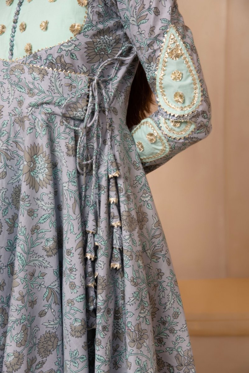 DHOOP CHAAV MALA COTTON ANGRAKHA SET WITH COTTON DUPATTA - Pomcha Jaipur
