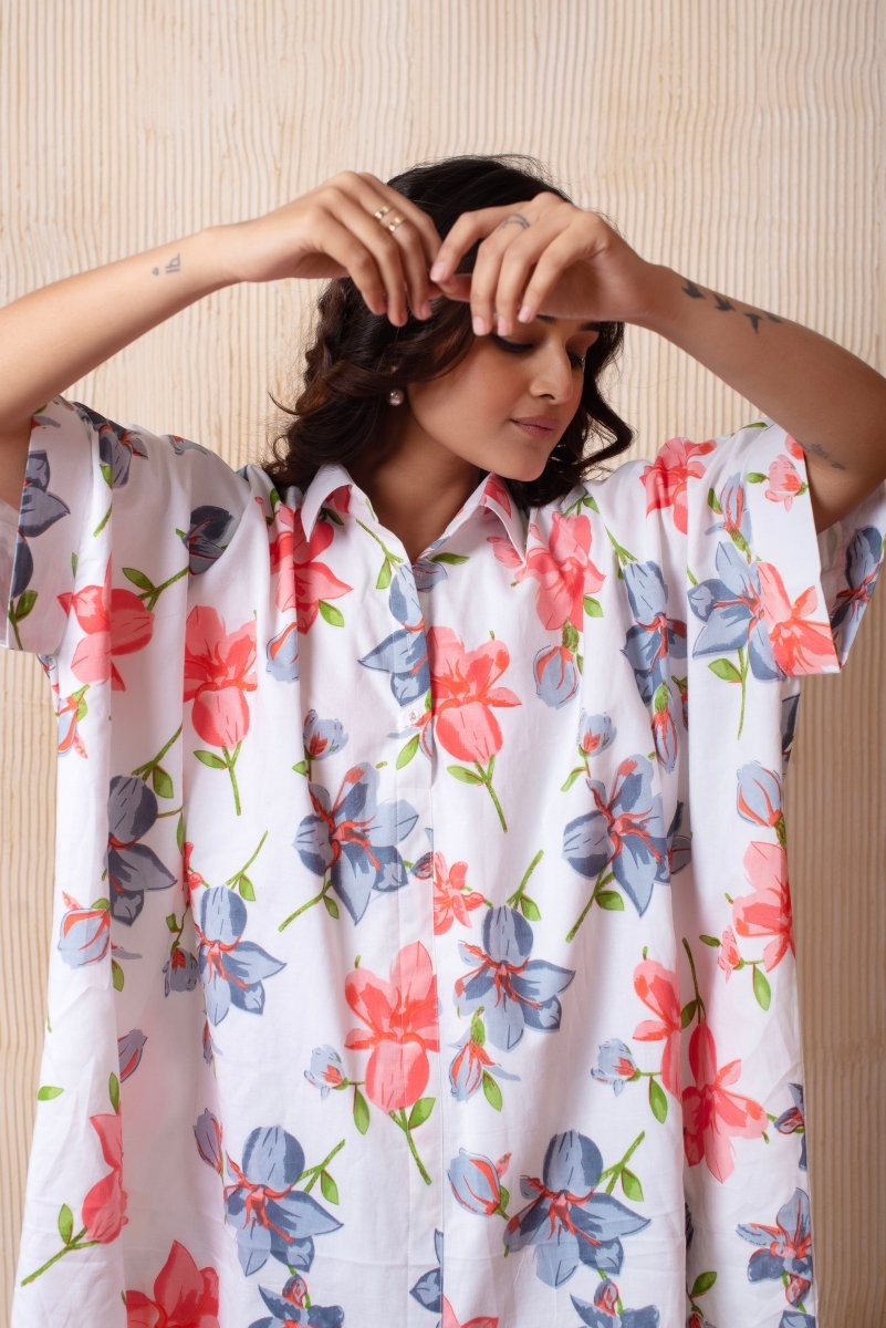 DHOOP CHAAV RAHA WHITE COTTON PRINTED CO - ORD SET - Pomcha Jaipur