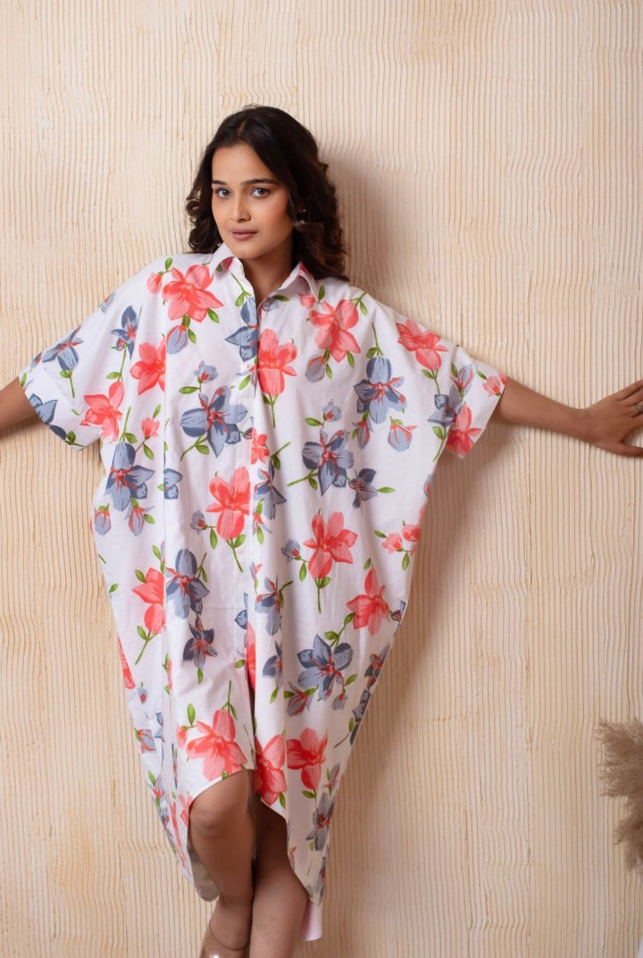 DHOOP CHAAV RAHA WHITE COTTON PRINTED CO - ORD SET - Pomcha Jaipur