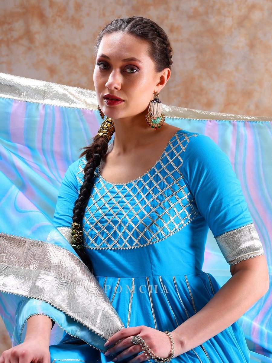 DIL KASH BLUE ANARKALI - Pomcha Jaipur