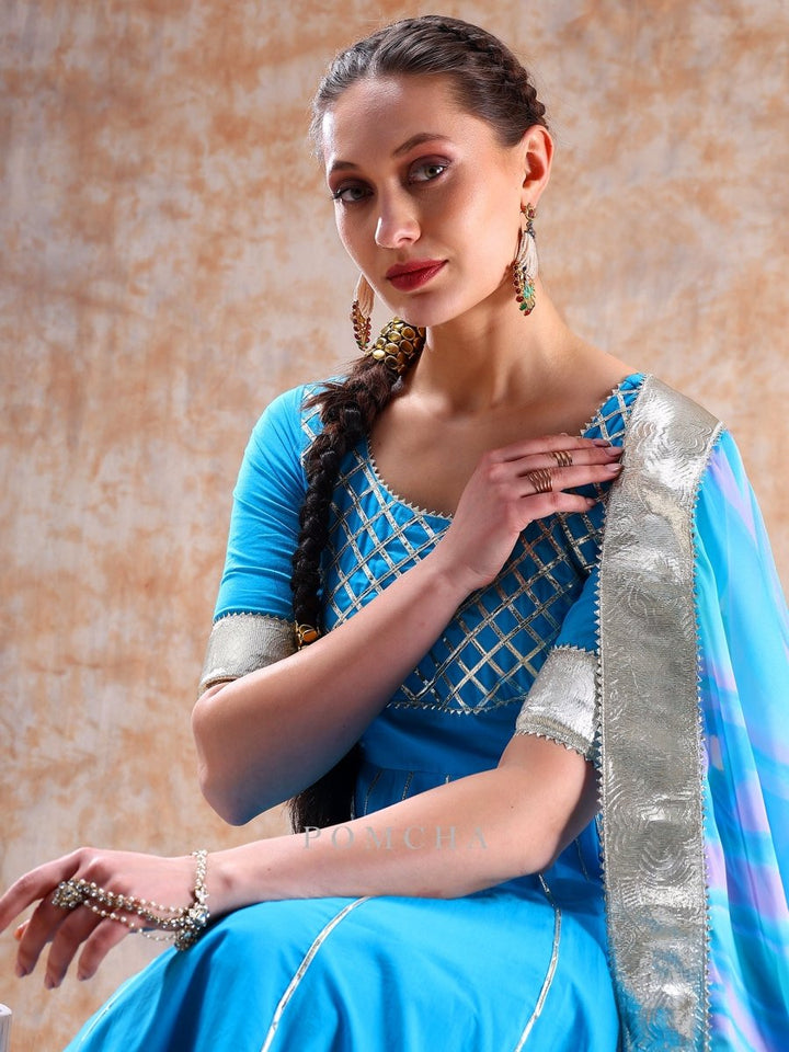 DIL KASH BLUE ANARKALI - Pomcha Jaipur