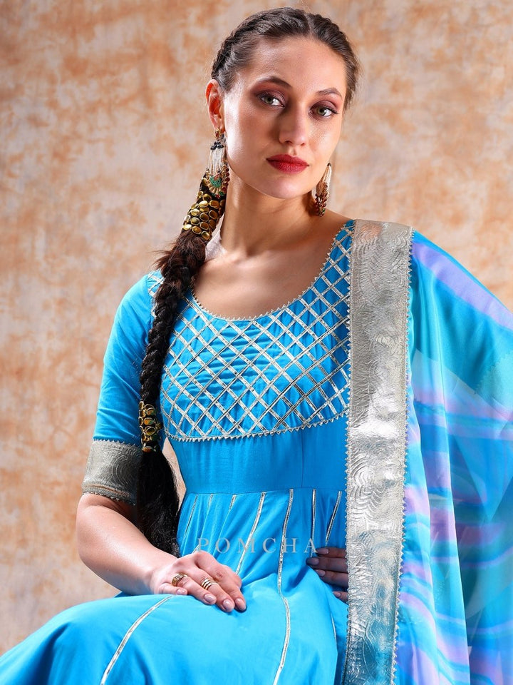 DIL KASH BLUE ANARKALI - Pomcha Jaipur