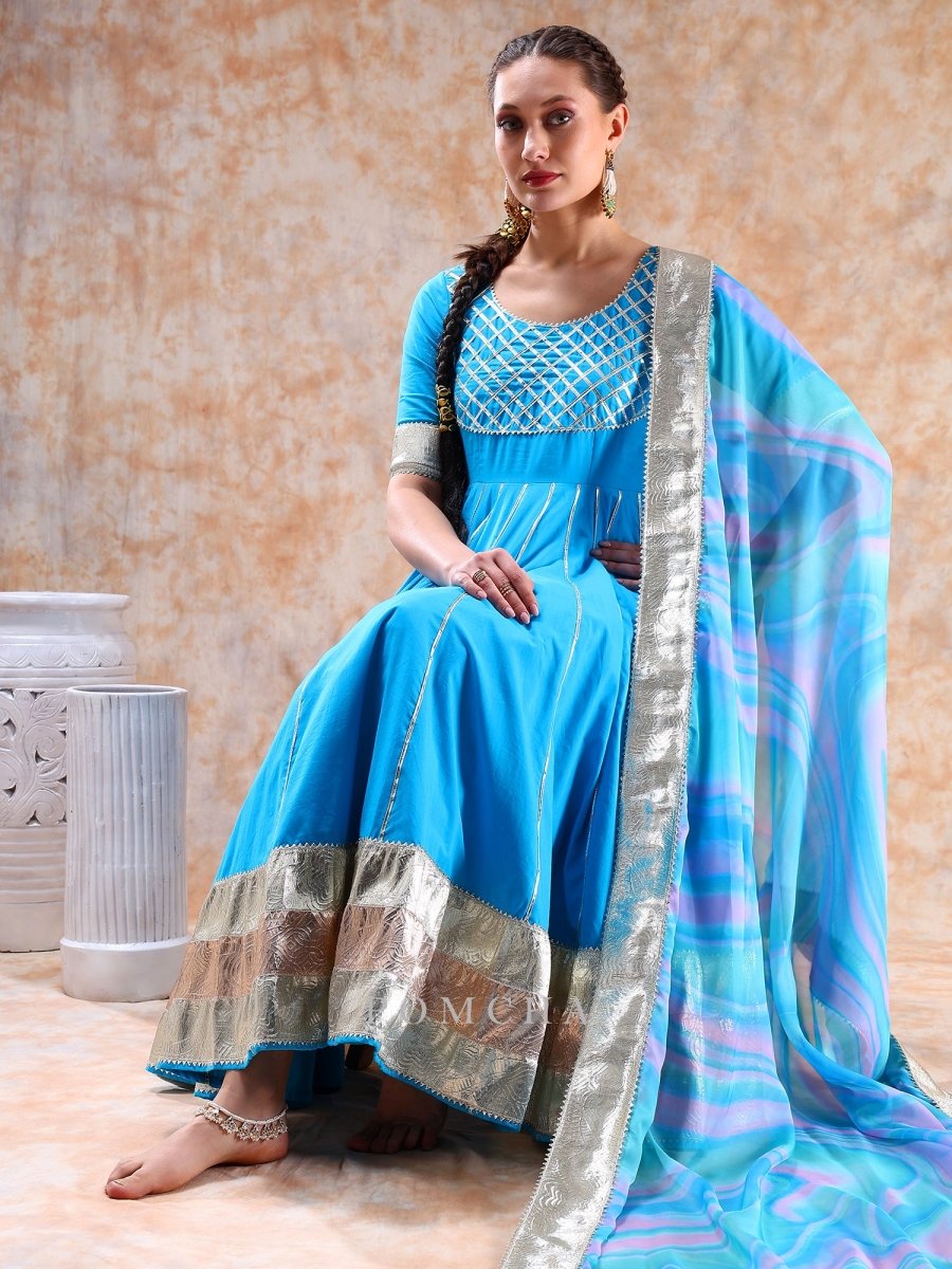 DIL KASH BLUE ANARKALI - Pomcha Jaipur