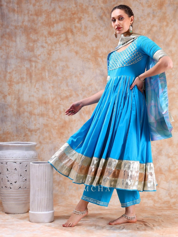 DIL KASH BLUE ANARKALI - Pomcha Jaipur