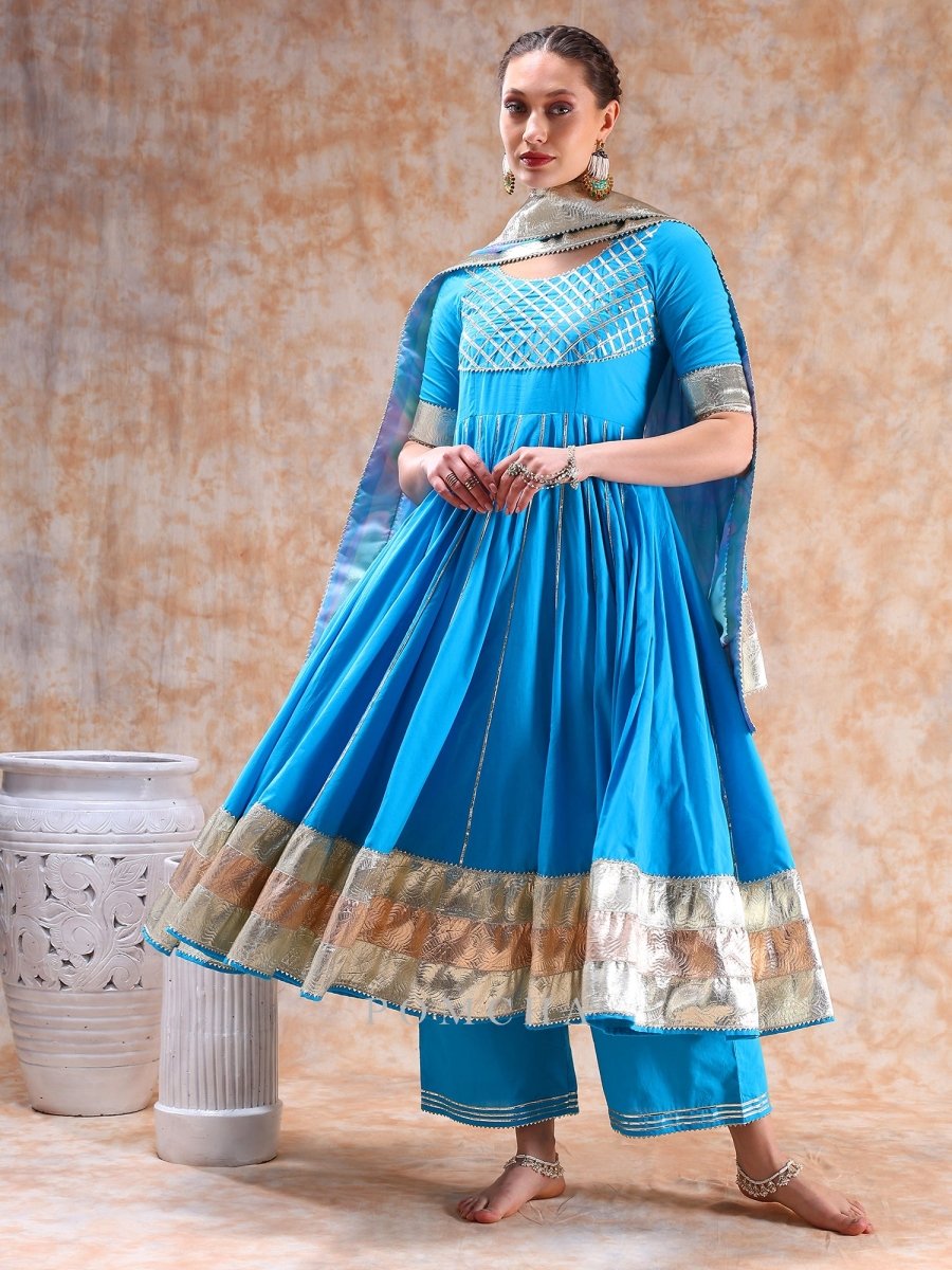 DIL KASH BLUE ANARKALI - Pomcha Jaipur