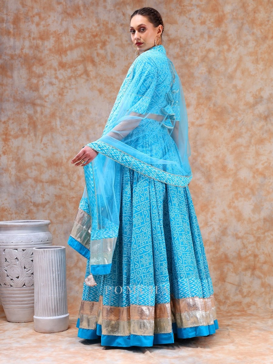 DIL KASH BRIGHT BLUE LEHENGA SET - Pomcha Jaipur