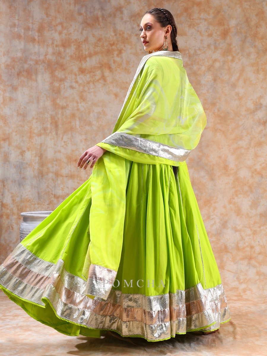 DIL KASH BRIGHT GREEN LEHENGA SET - Pomcha Jaipur