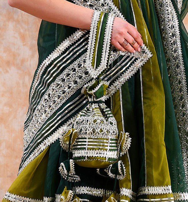 DIL KASH GREEN DOUBLE SHADE LEHENGA SET - Pomcha Jaipur