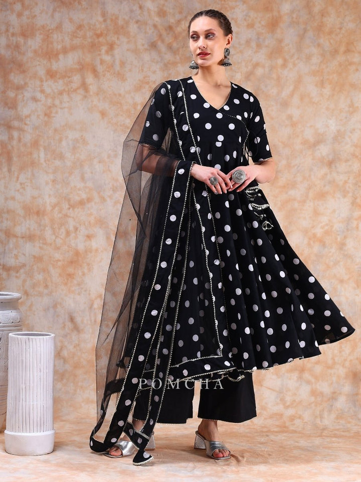 DIL KASH POLKA DOT ANGRAKHA SET - Pomcha Jaipur