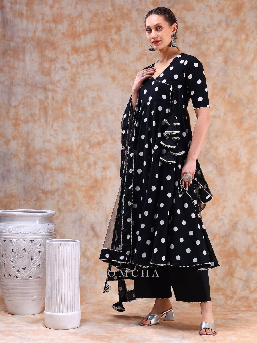 DIL KASH POLKA DOT ANGRAKHA SET - Pomcha Jaipur
