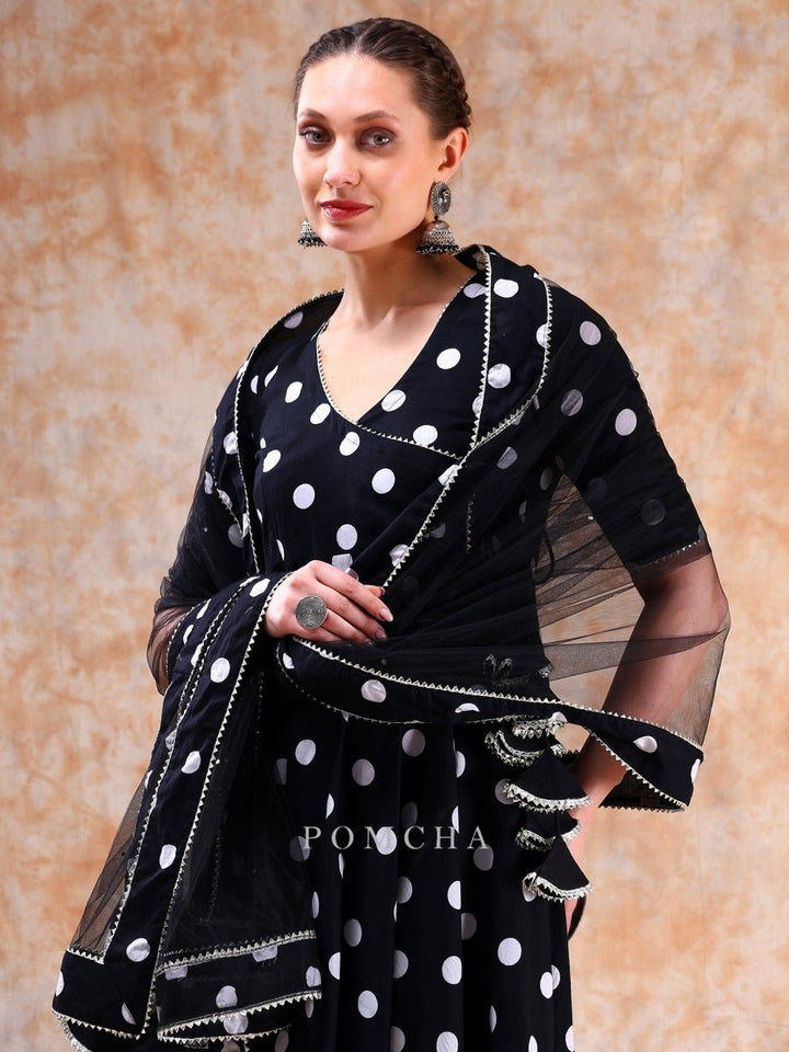 DIL KASH POLKA DOT ANGRAKHA SET - Pomcha Jaipur