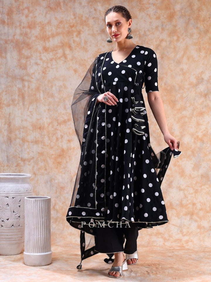 DIL KASH POLKA DOT ANGRAKHA SET - Pomcha Jaipur