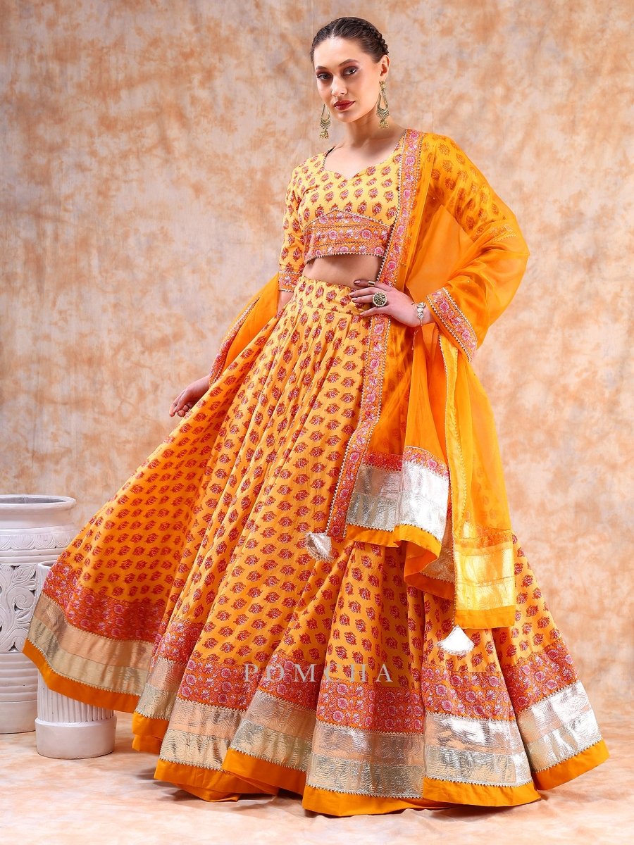 DIL KASH YELLOW LEHENGA SET - Pomcha Jaipur