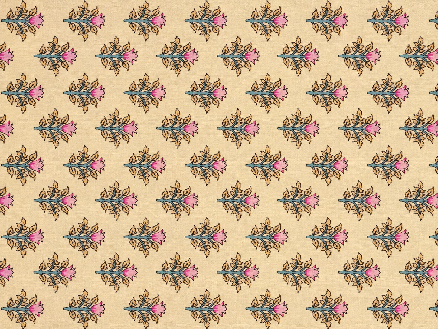 YELLOW COTTON HAND BLOCK FABRIC