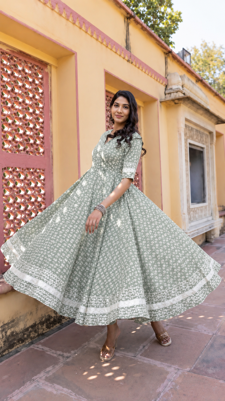 MAHNOOR COTTON ANARKALI SET