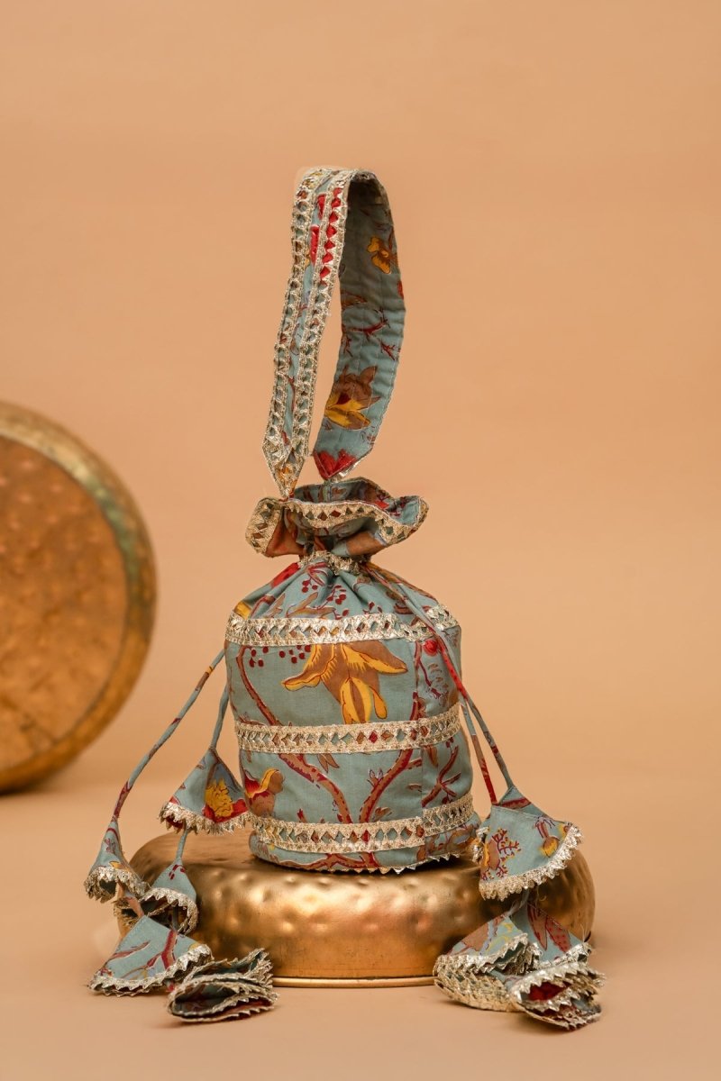 FLORA FEST GOTA PATTI POTLI BAG - Pomcha Jaipur