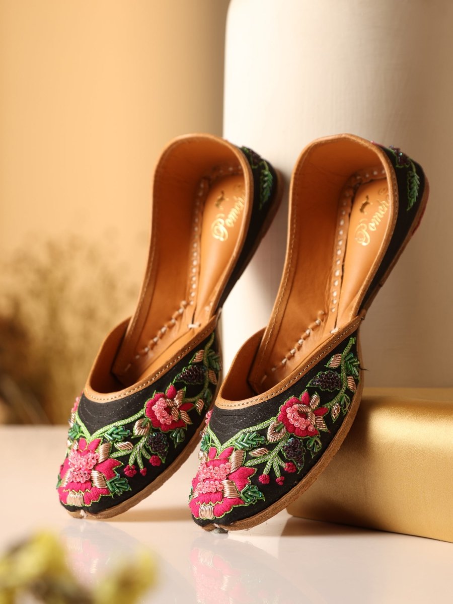 GUL BLACK PINK MOJARI - Pomcha Jaipur