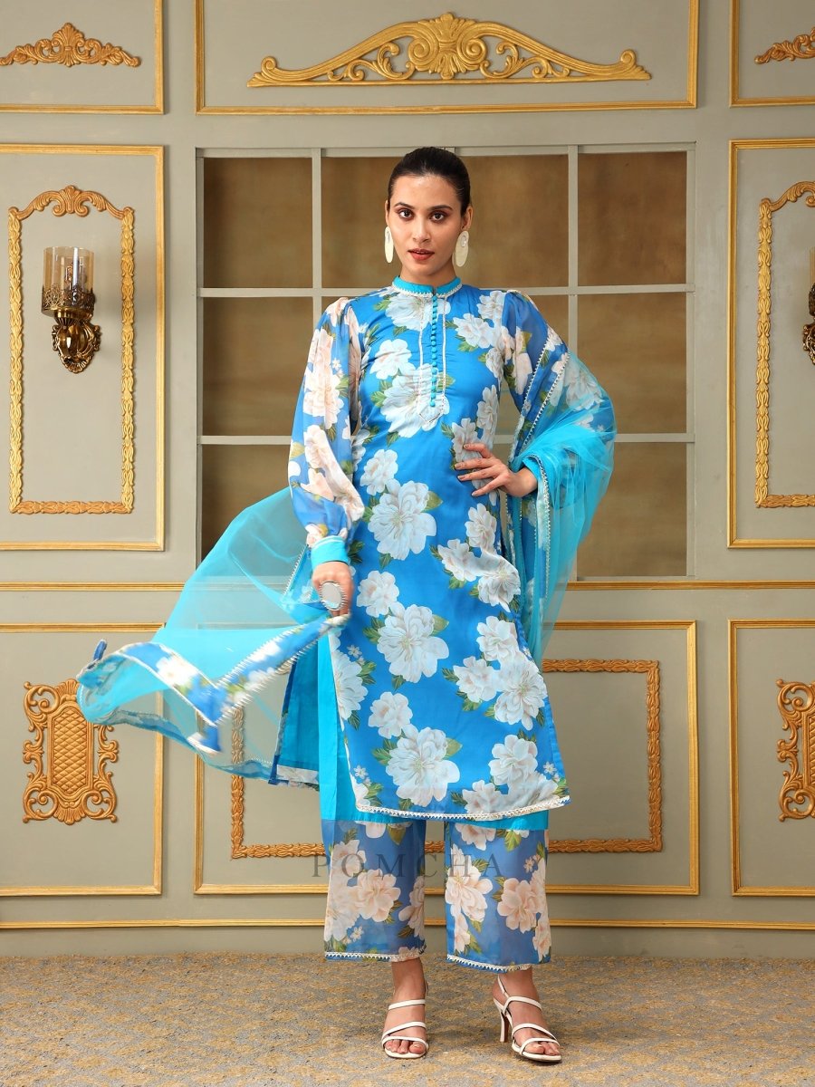 GUL FIZA STRAIGHT SUIT SET - Pomcha Jaipur