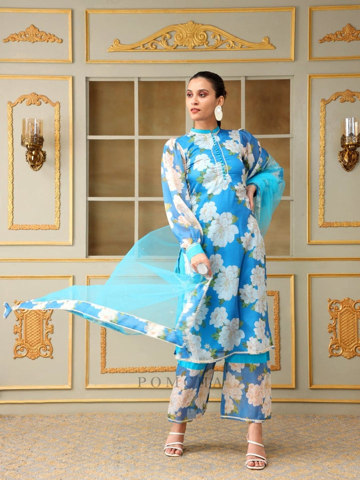 GUL FIZA STRAIGHT SUIT SET - Pomcha Jaipur