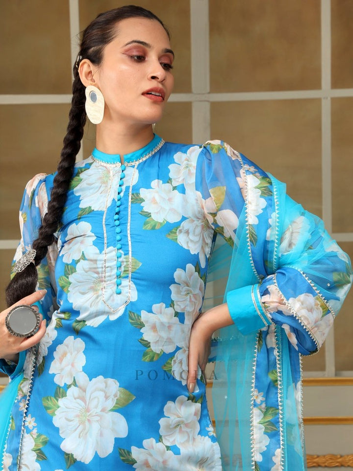 GUL FIZA STRAIGHT SUIT SET - Pomcha Jaipur