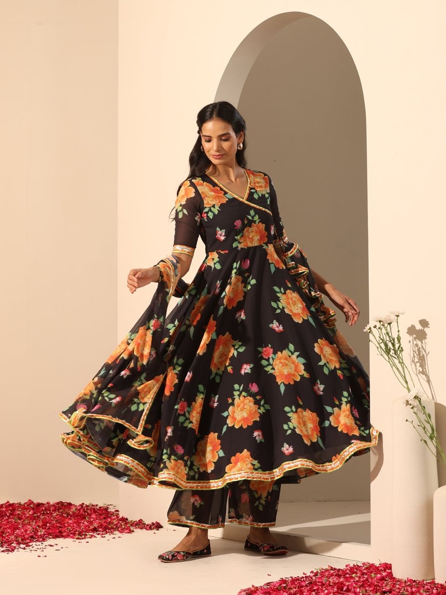 GUL NARANGI ANGRAKHA SET - Pomcha Jaipur