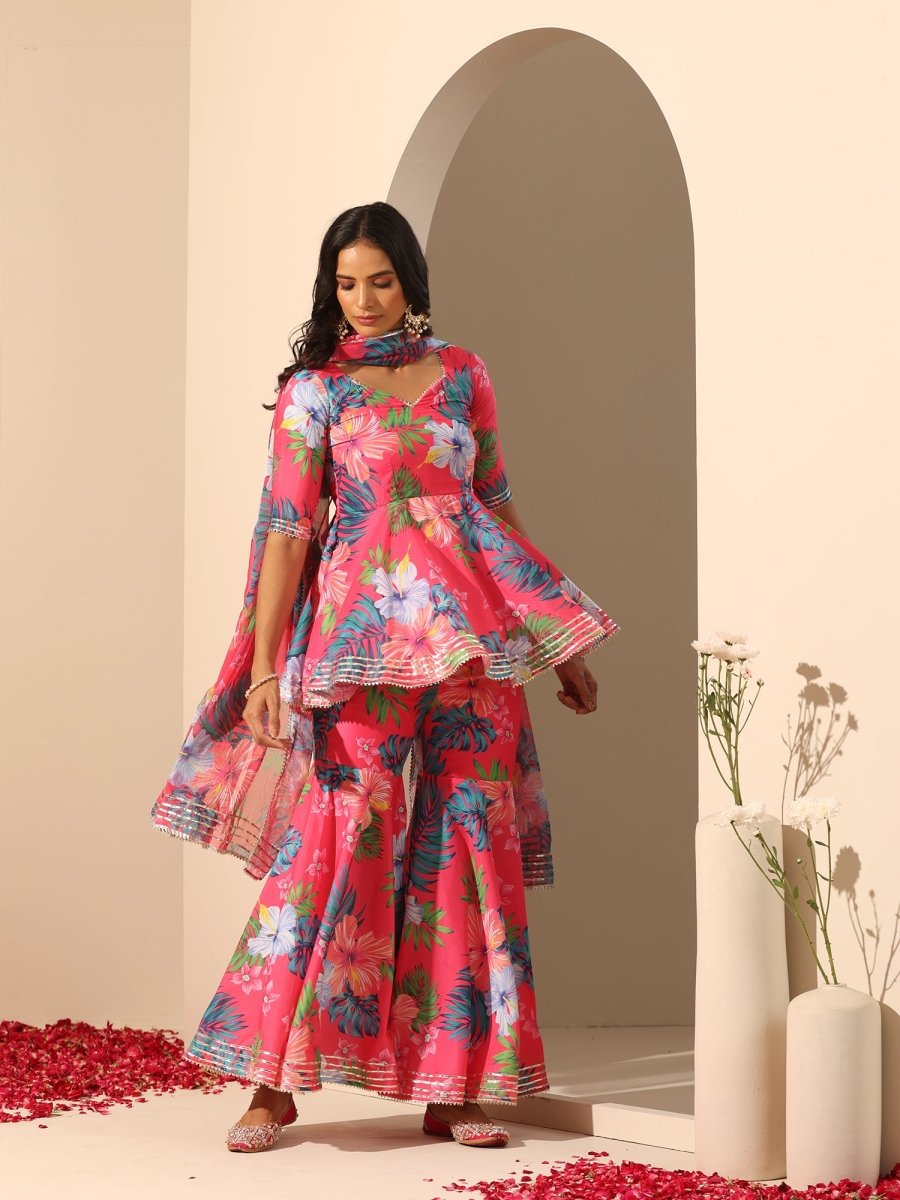 GUL QUDRAT SHARARA SET - Pomcha Jaipur