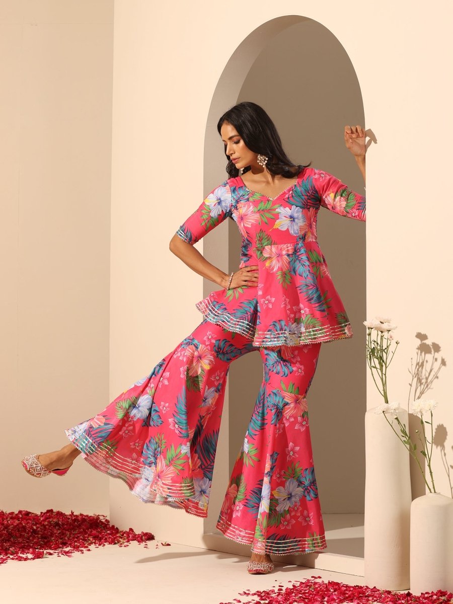 GUL QUDRAT SHARARA SET - Pomcha Jaipur