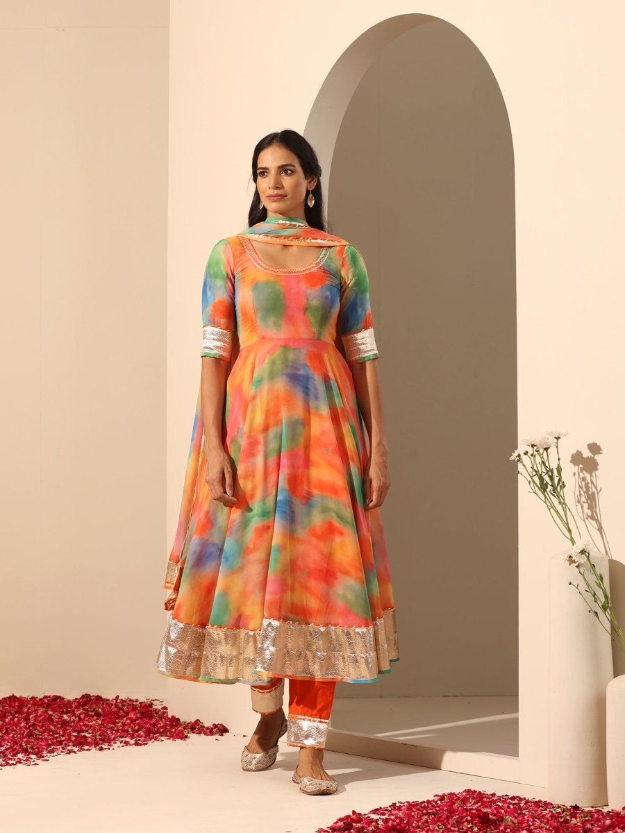 GUL RANGBIRANGI ANARKALI SET - Pomcha Jaipur