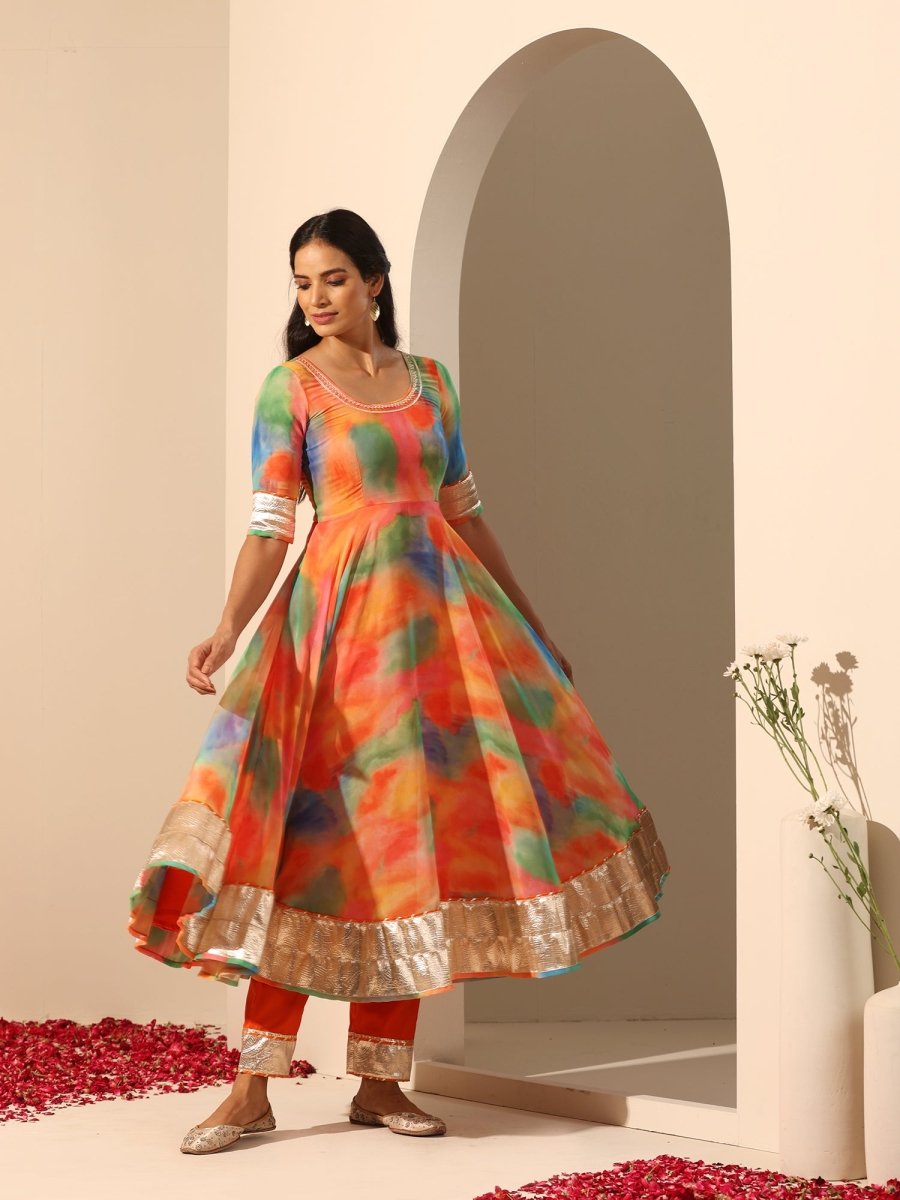 GUL RANGBIRANGI ANARKALI SET - Pomcha Jaipur