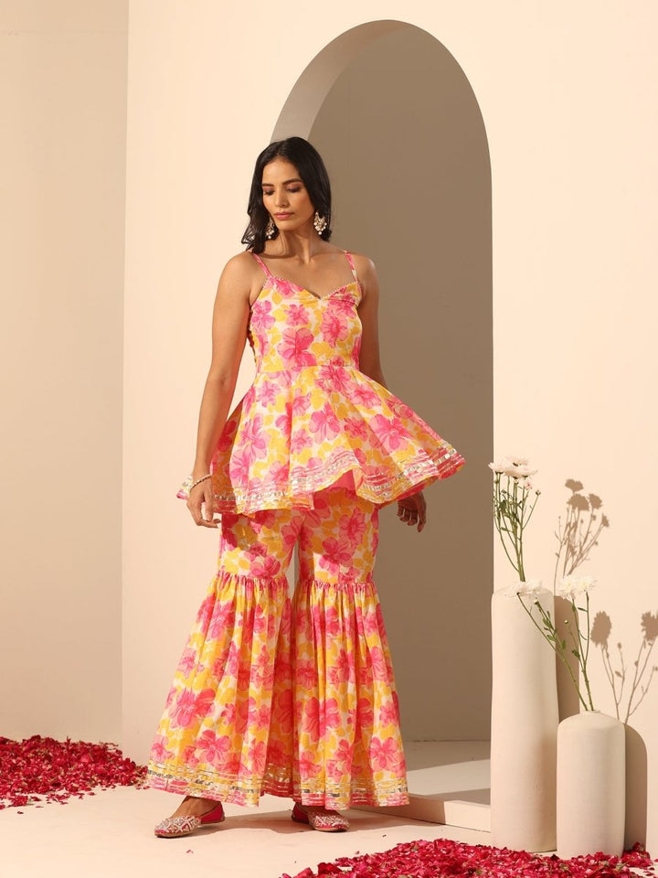 GUL RANGREZ SHARARA SET - Pomcha Jaipur