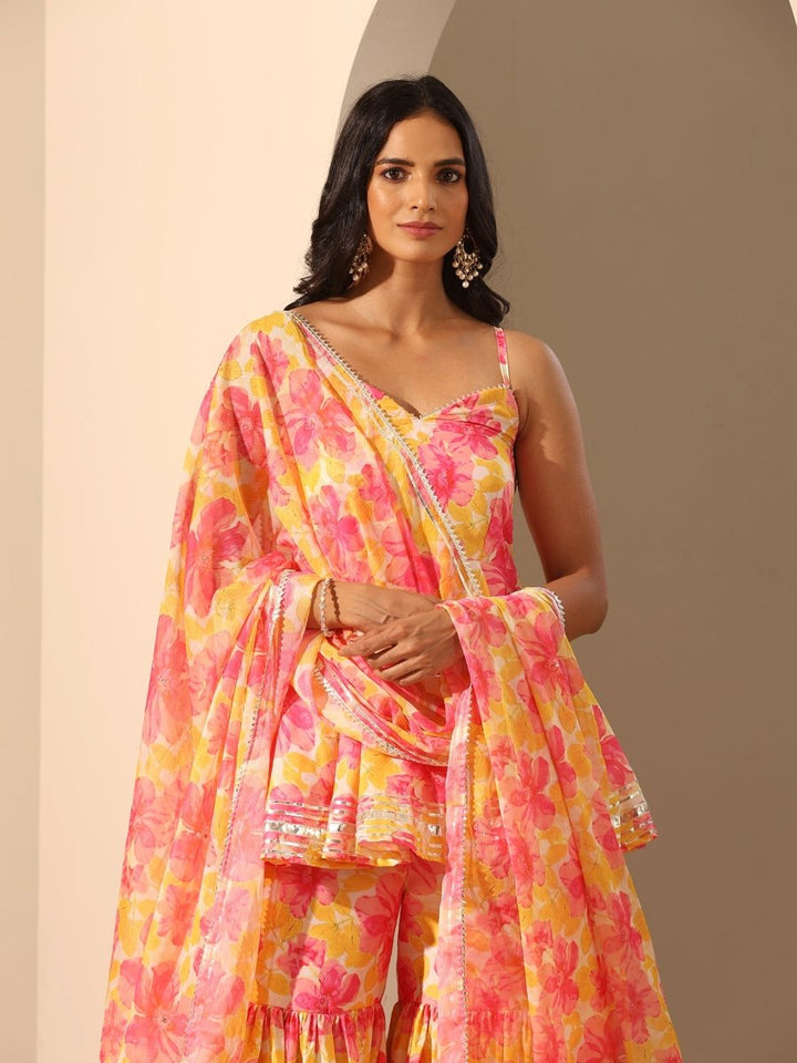 GUL RANGREZ SHARARA SET - Pomcha Jaipur